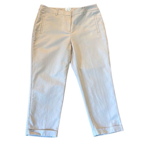 Chico's Cream Cropped Cuff Pants - Picture 1 of 9